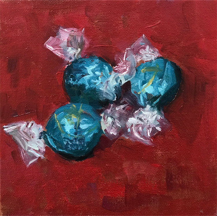 Image of sweets in wrappers by Maggie Bicknell