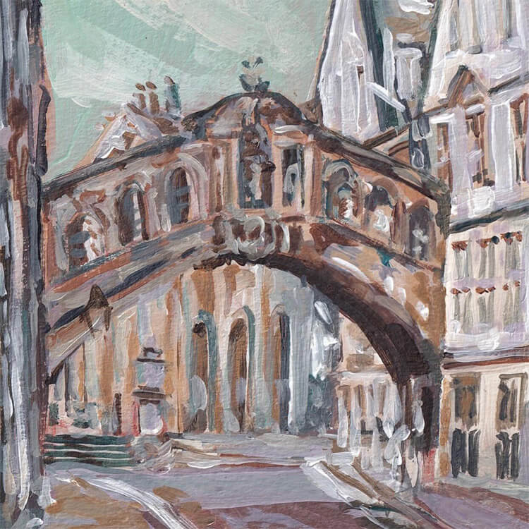 Bridge of Sighs, Oxford, illustration by Alice Kwan