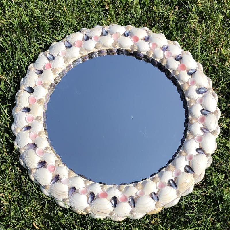 Smaller Circular Mirror, White Cockles & Mussels