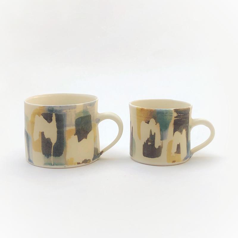 porcelain large and small mugs in my paintbox range