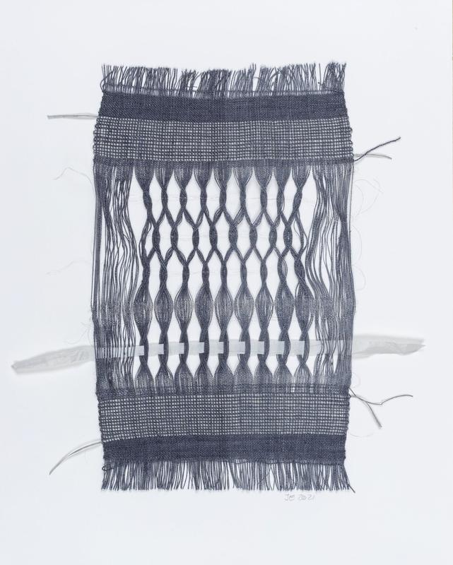 Gothic Weave I, 2021;  37 x 23cm; silk, steel, bamboo