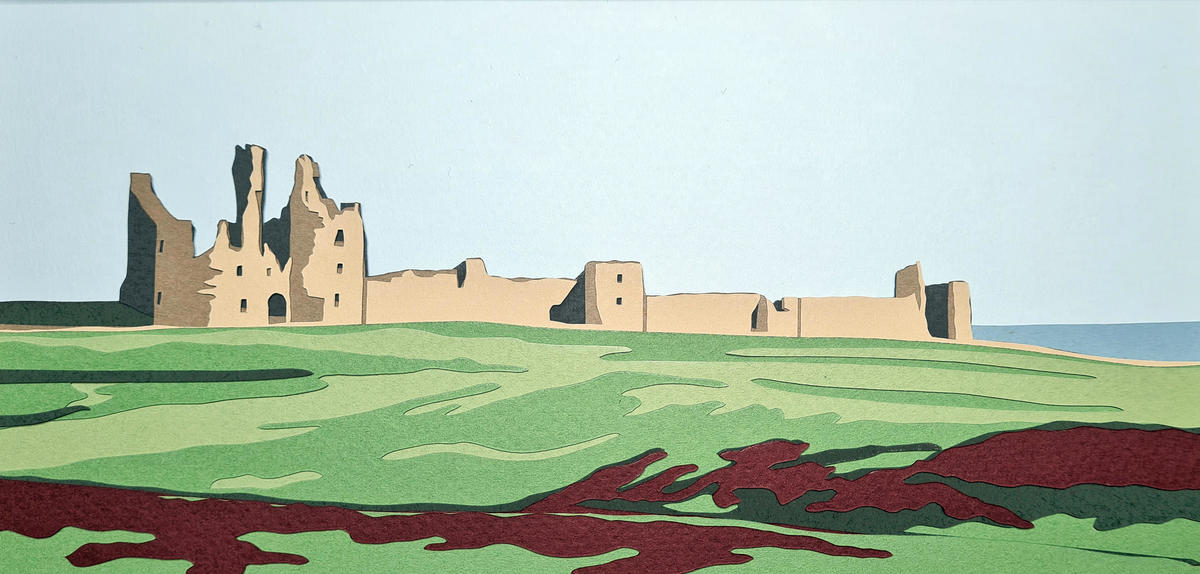 Dunstanburgh Castle, Handcut Paper, Kate Hipkiss