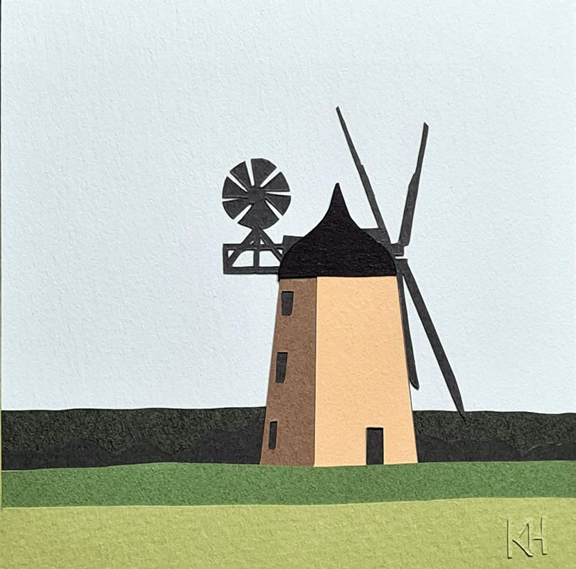 Haseley Windmill, Handcut Paper, Kate Hipkiss