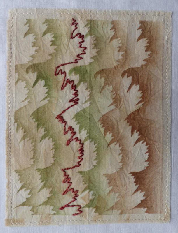 Hand-stitch on painted fabric