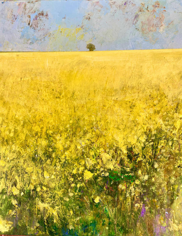 Yellow fields. Acrylic on panel. 