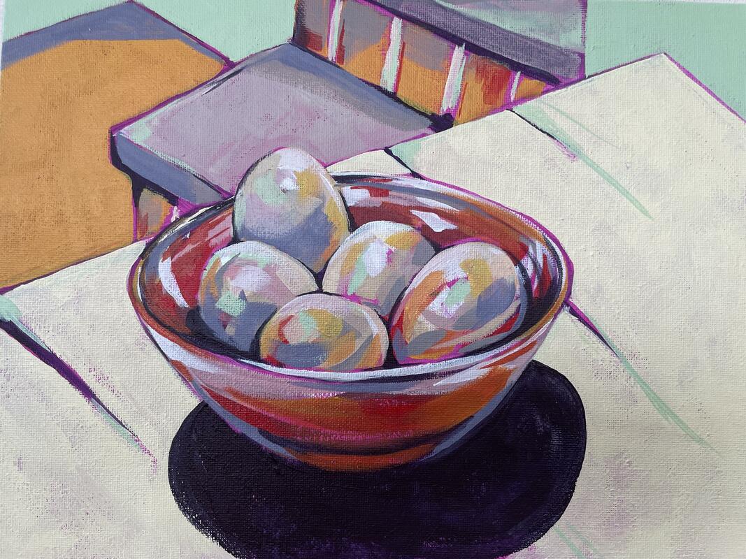 Challoner Spokes: Still Life with Eggs and Steps