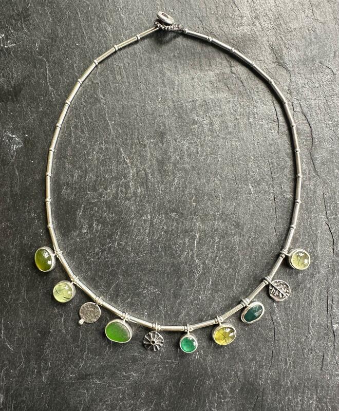 Elly Dunford Wood: Shades of Green necklace
