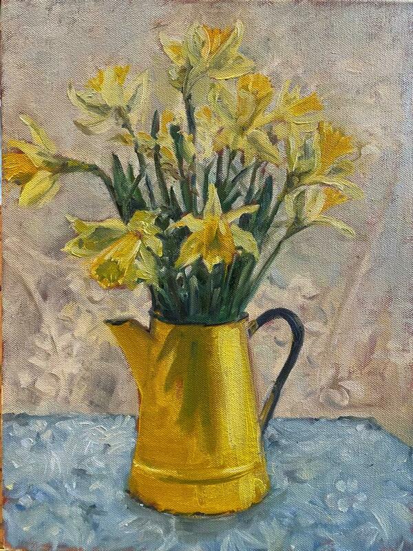 Maggie Bicknell: Daffodils in Yellow Jug