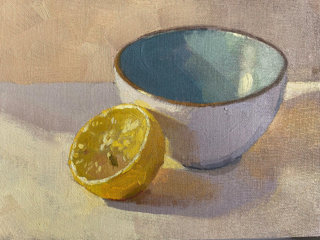 Maggie Levien: White Bowl and Lemon