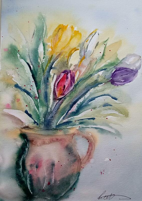 Ruth Gerring: A jug of tulips