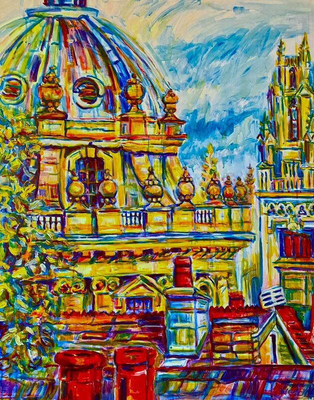 Wendy Botto: View of Radcliffe Camera, Spires and rooftops from the TVC rooftop, Oxford