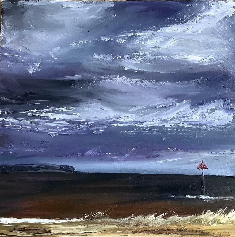 RED FLAG.     Oil on board   23x23 cms