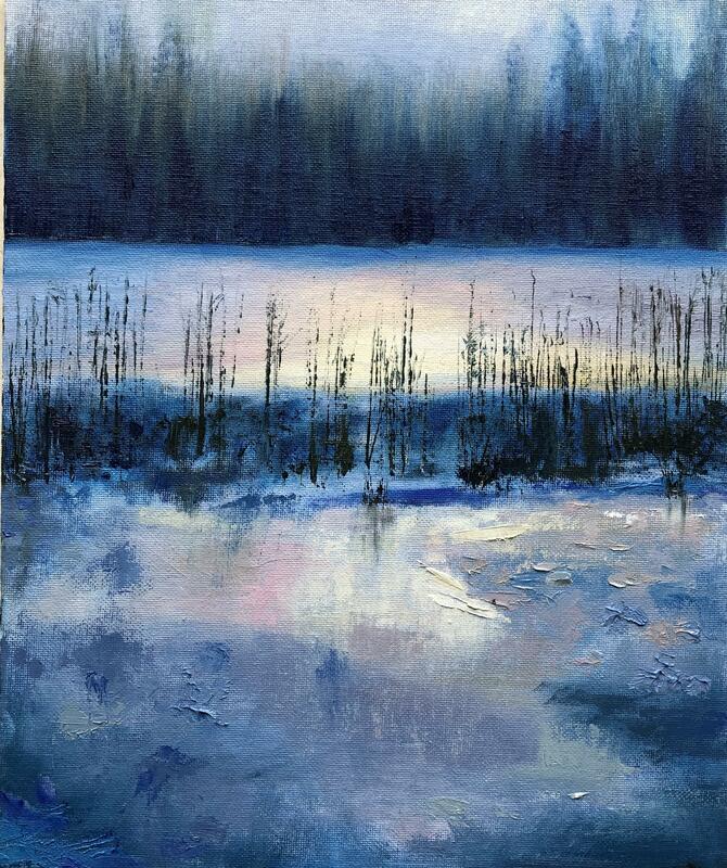 Swedish River - oil on canvas