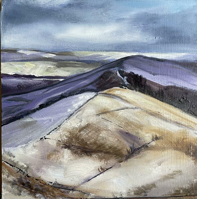 Those Purple Hills   -  oil on canvas   20x20 cms