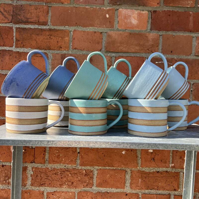Mix and match these stripe mugs
