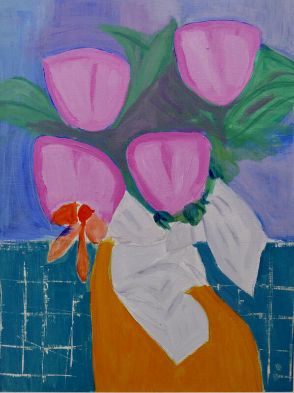 2.	Bouquet Matisse, 39 cms x 26 cms, acrylic, £200 