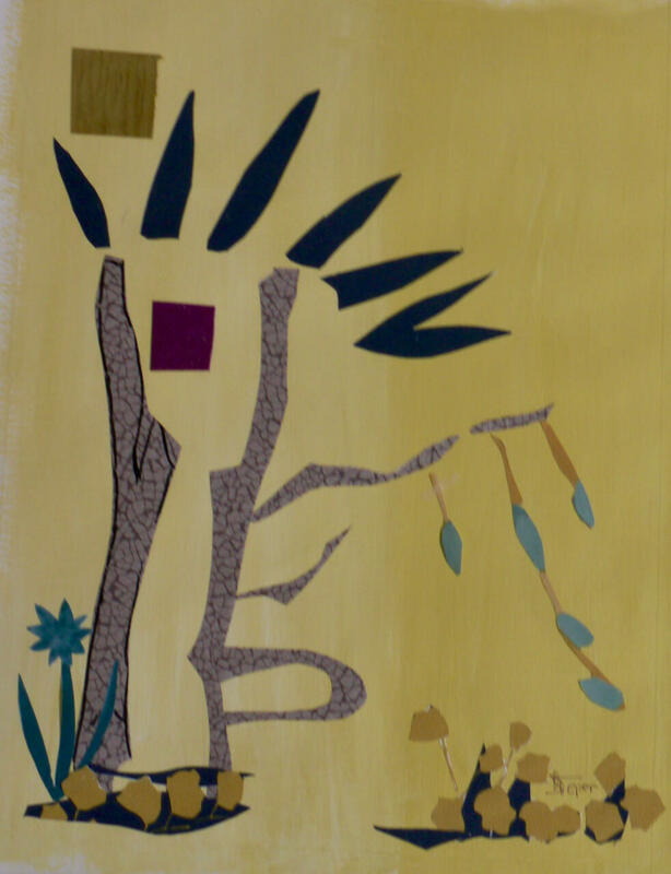 2.	Forêt Magique, 2022-23, Series(1); 39.5 cms x 30.5 cms, Acrylic & Collage, £250