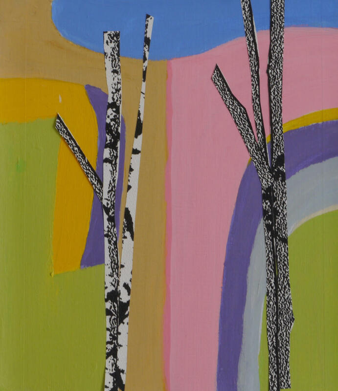 4.	Forêt Magique, Series (2), 2023, 17 cms x 17 cms, Acrylic & Collage, £150