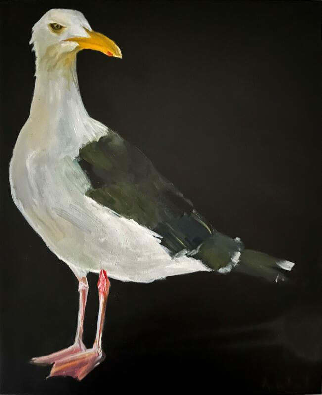 Seagull painting by Anna Lockwood