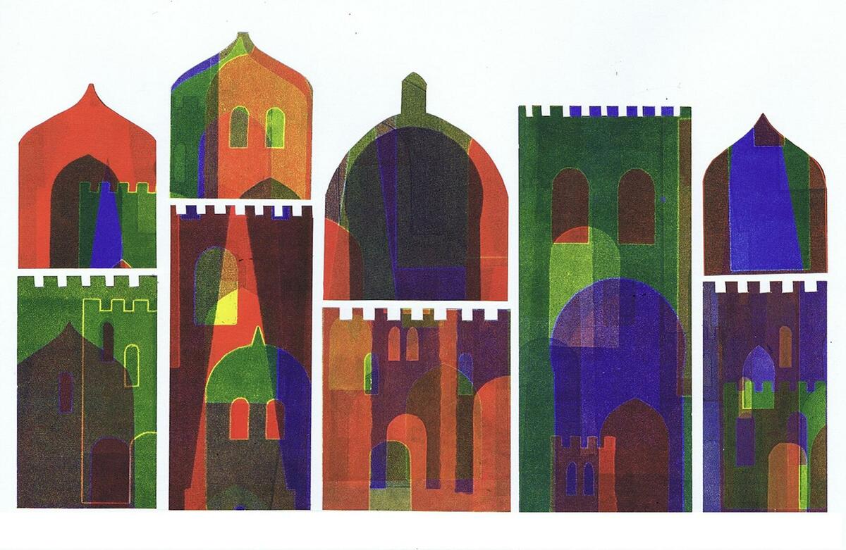 Domes and Spires, Monotype print