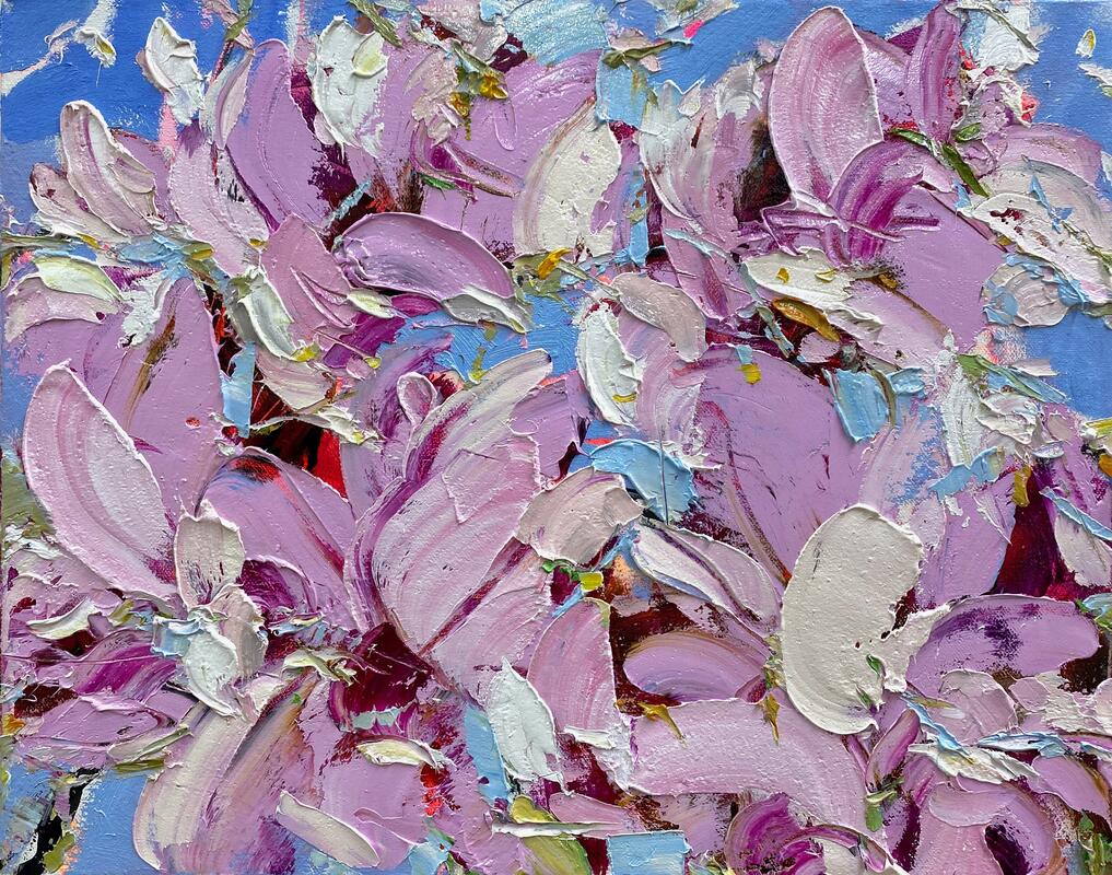 Oil painting, magnolias