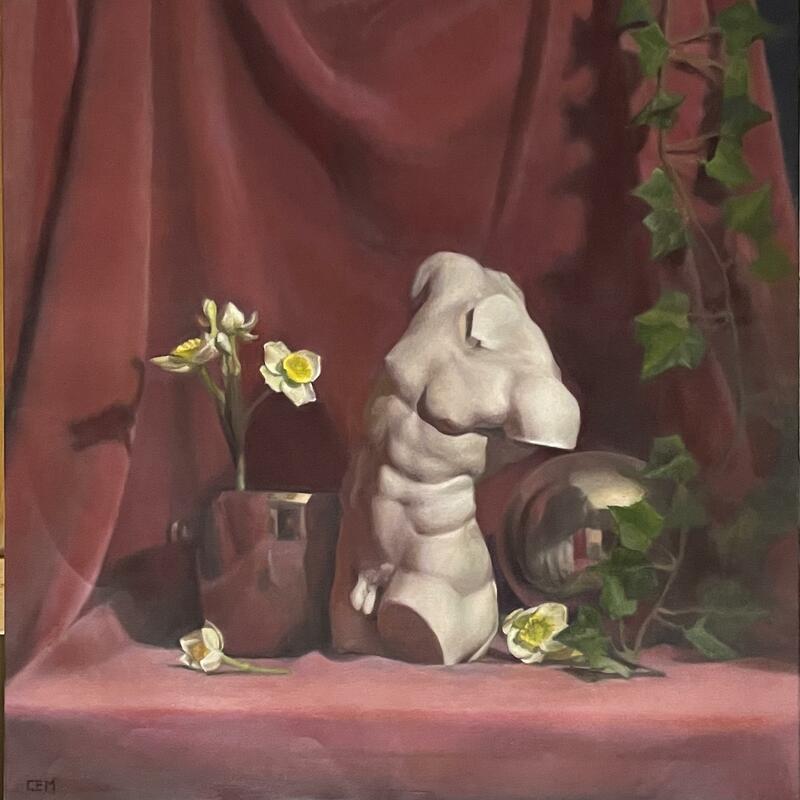Oil Painting. Cast painting. Narcissus.