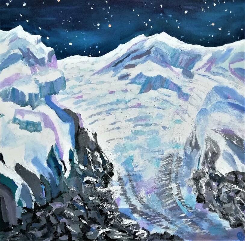 The Glacier, Acrylic on canvas, 60cmx60cm
