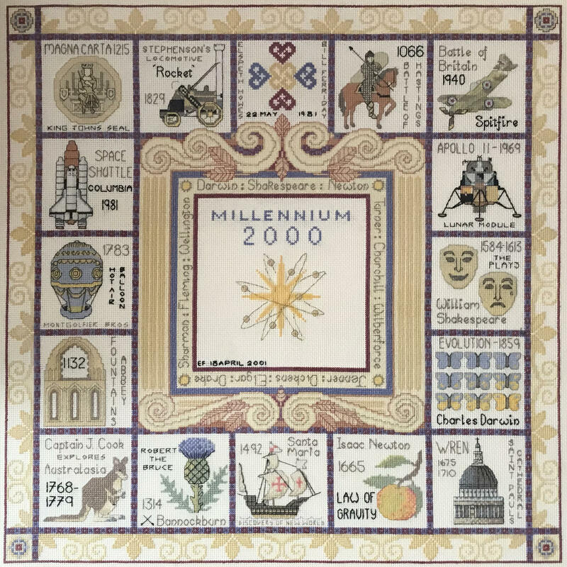Millennium – needlework sampler, Elspeth Ferriday
