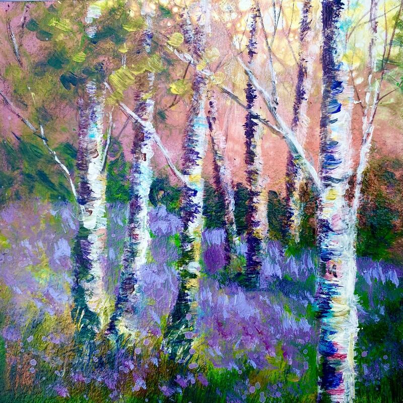Spring Woods, Acrylic on panel, 28cm framed, £75
