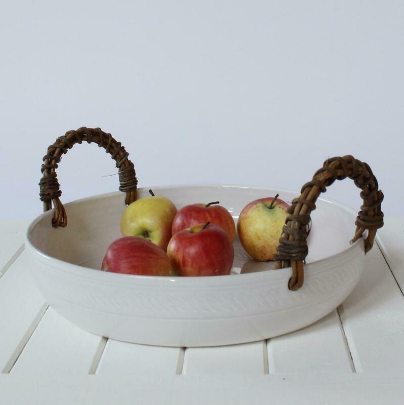 fruit bowl with akebia vine handles