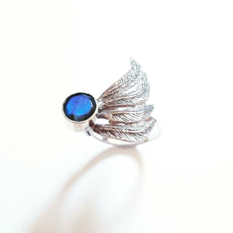 'Fly Away' Ring, sterling silver with labradorite, Chloe Romanos