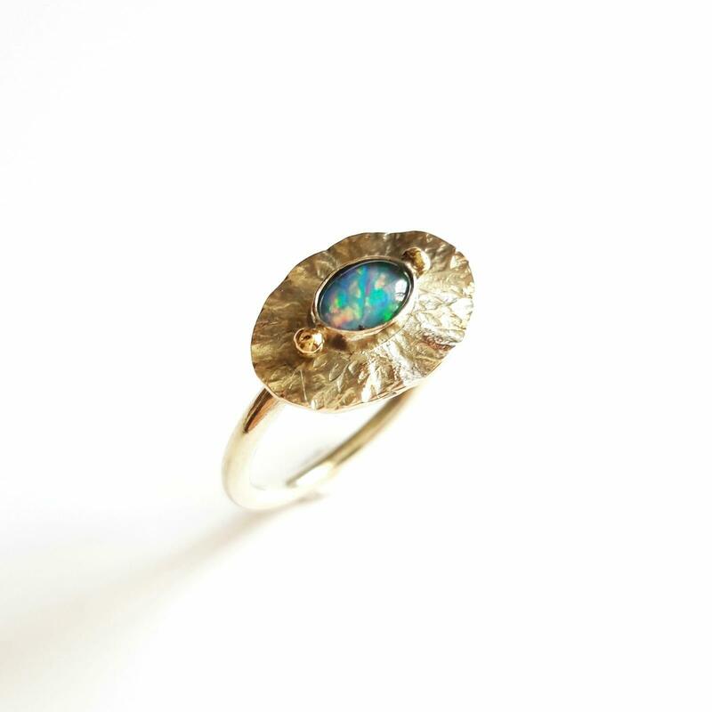 'Mycenae' Ring, 9ct gold, opal, Chloe Romanos
