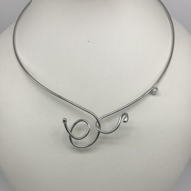 Sterling silver and diamond necklace 