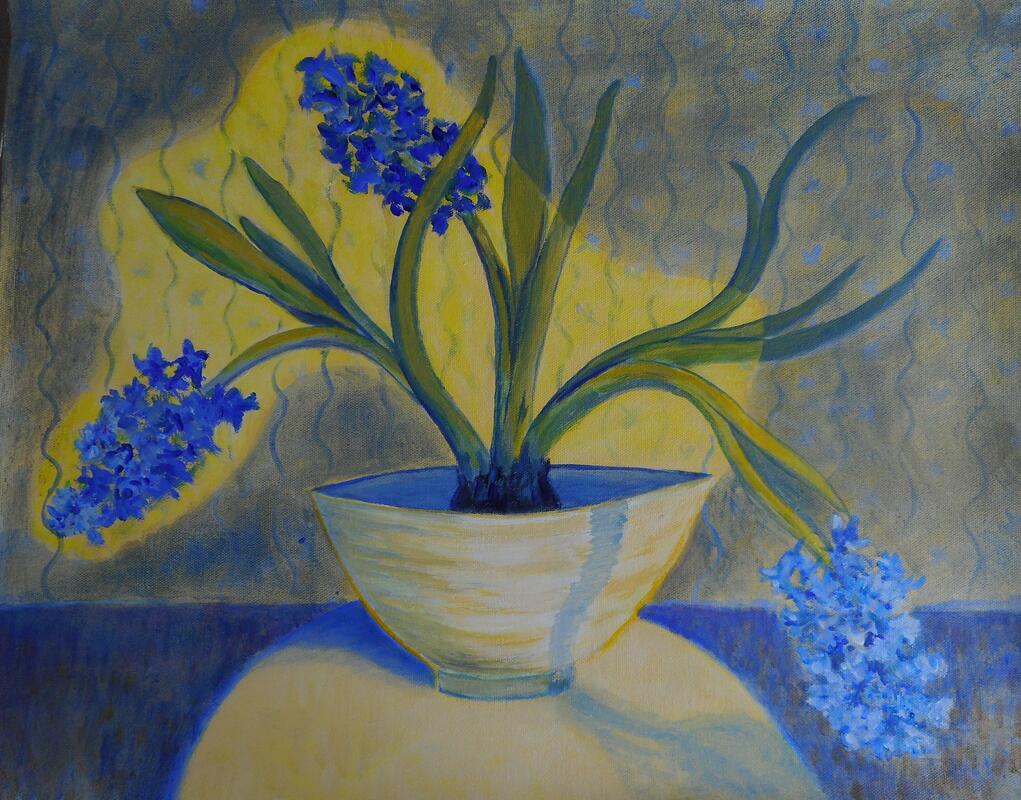 Sunshine on the Hyacinths 50cm x 60cm £299 framed