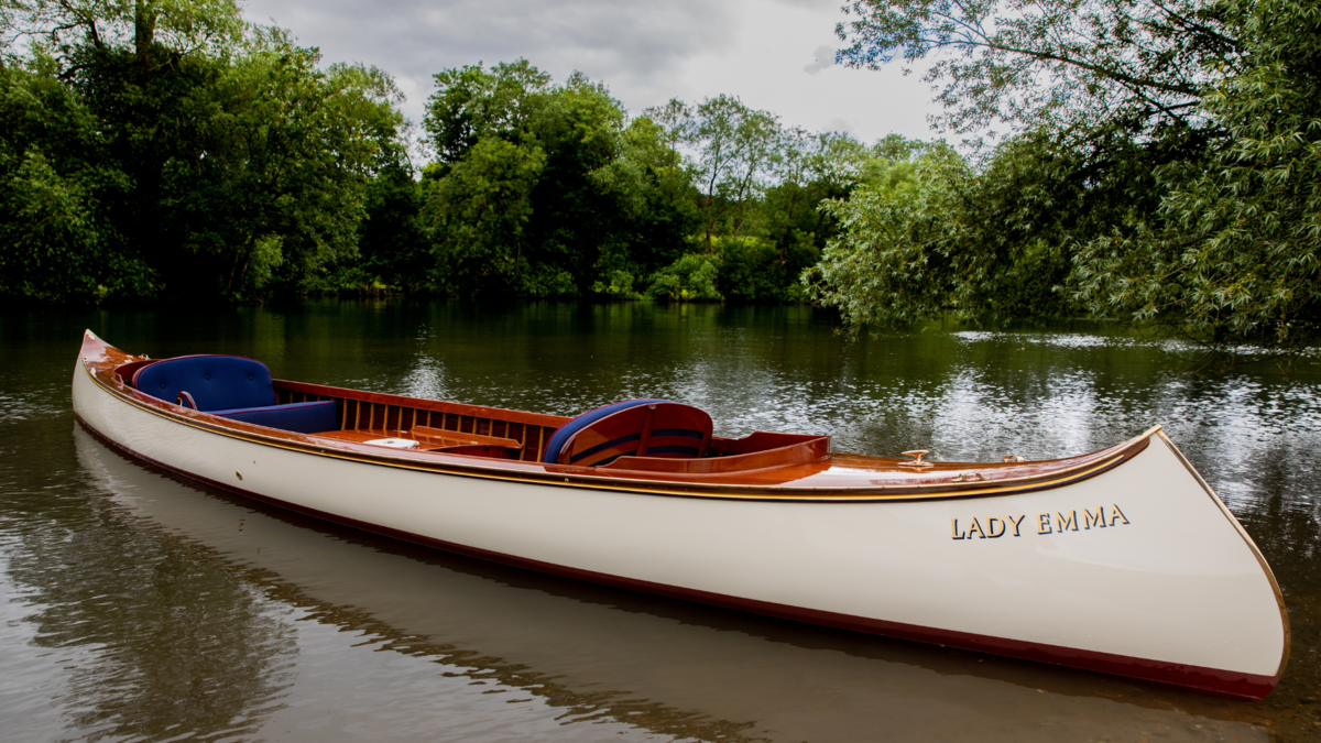 'Lady Emma' - a motor canoe originally built in 1926 and restored by Colin in 2017. Photograph : Michael English/Tealby Graphics