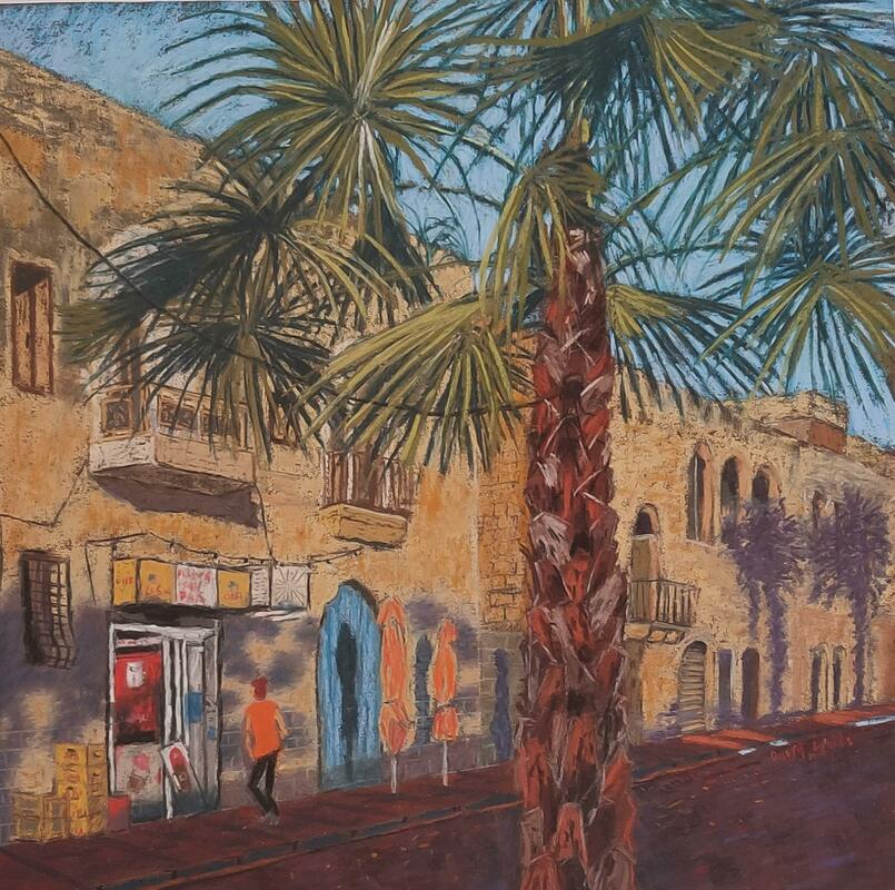 Marsaxlokk, Malta.  Pastel on ArtSpectrum Colourfix paper