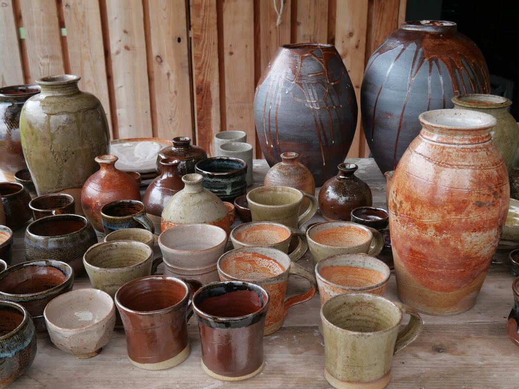 Woodfired pots straight out of kiln