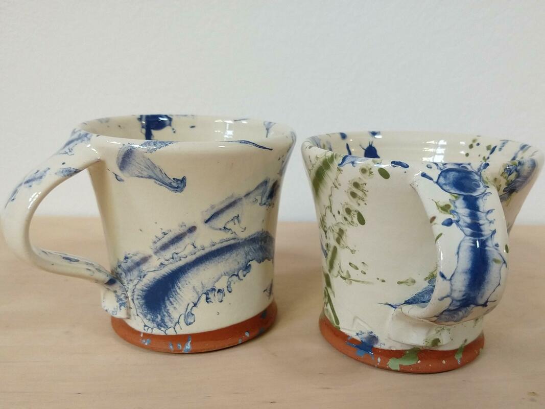 Earthenware mugs