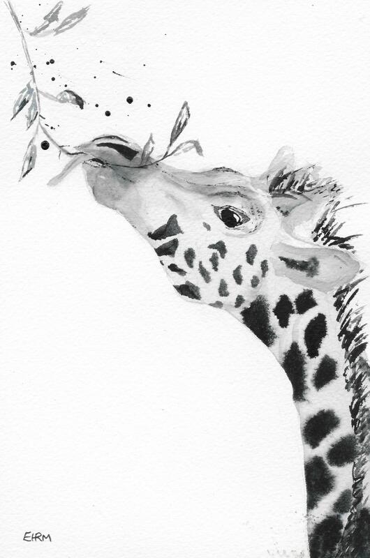 Giraffe 12.5"x16" £175 Black frame