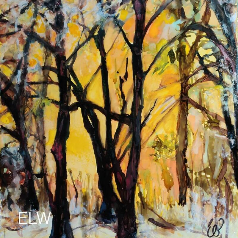 Winter in the Woods Inks & mix media by Emma Wilkinson