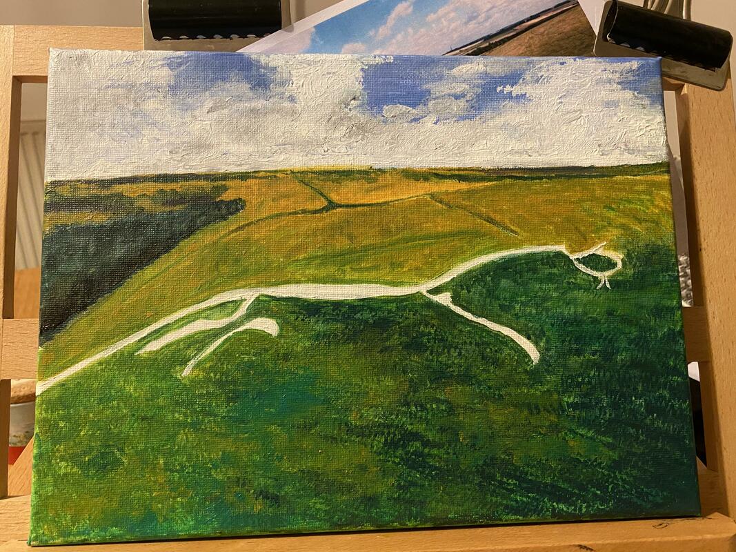 White horse hill, acrylic 
