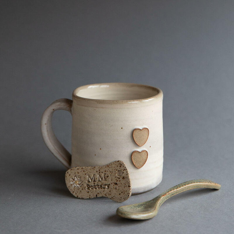 Mug and spoon by studio member Mary Mahoney