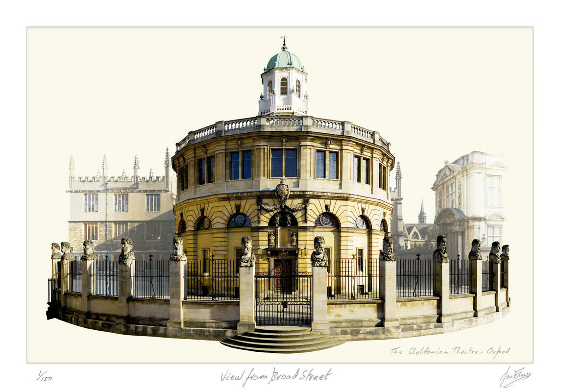 The Sheldonian Theatre - Oxford. Giclée print 700x500mm Edition of 150. Also 483x329mm Edition of 500. 