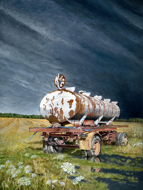 The Ghost Tanker Acrylic on gessoed panel 40" x 30""