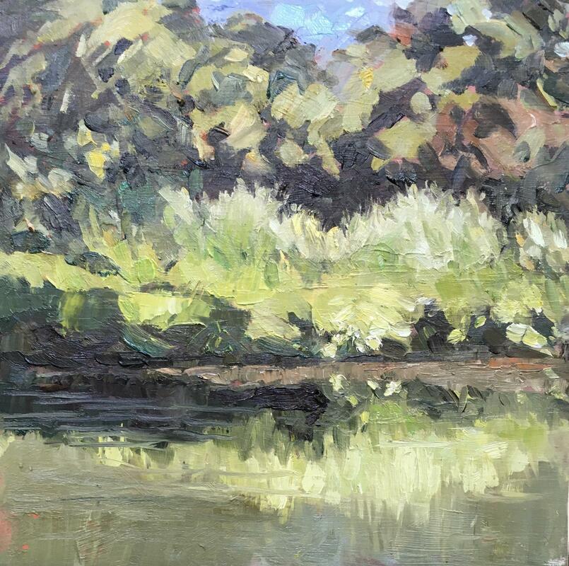 Cool Tributary. Oil on board.