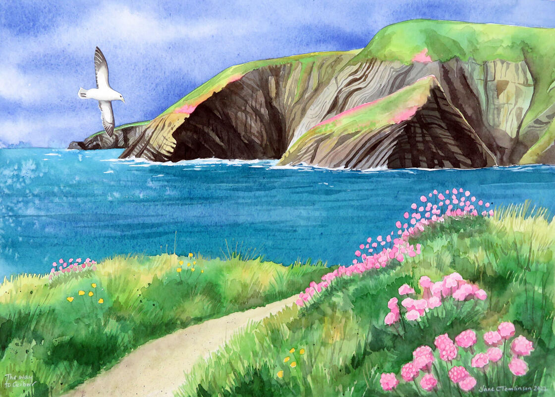 The way to Ceibwr - a painting of a magical bay in Pembrokeshire