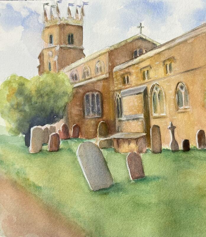 ‘Deddington Church’ - watercolours, 14 x 18 inches framed - £275