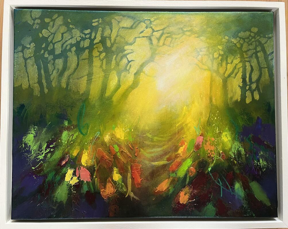 ‘Woodland Glow’ Acrylic painting on canvas. 41cm x 51cm plus frame £280