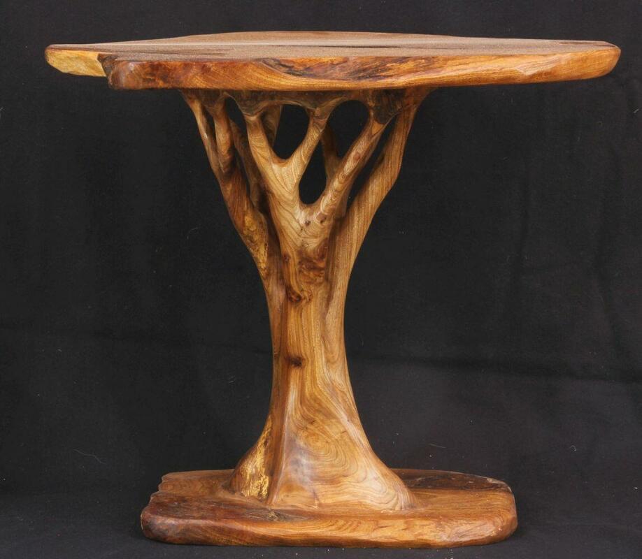 Elm Tree-table hand-carved from the wood of an elm tree