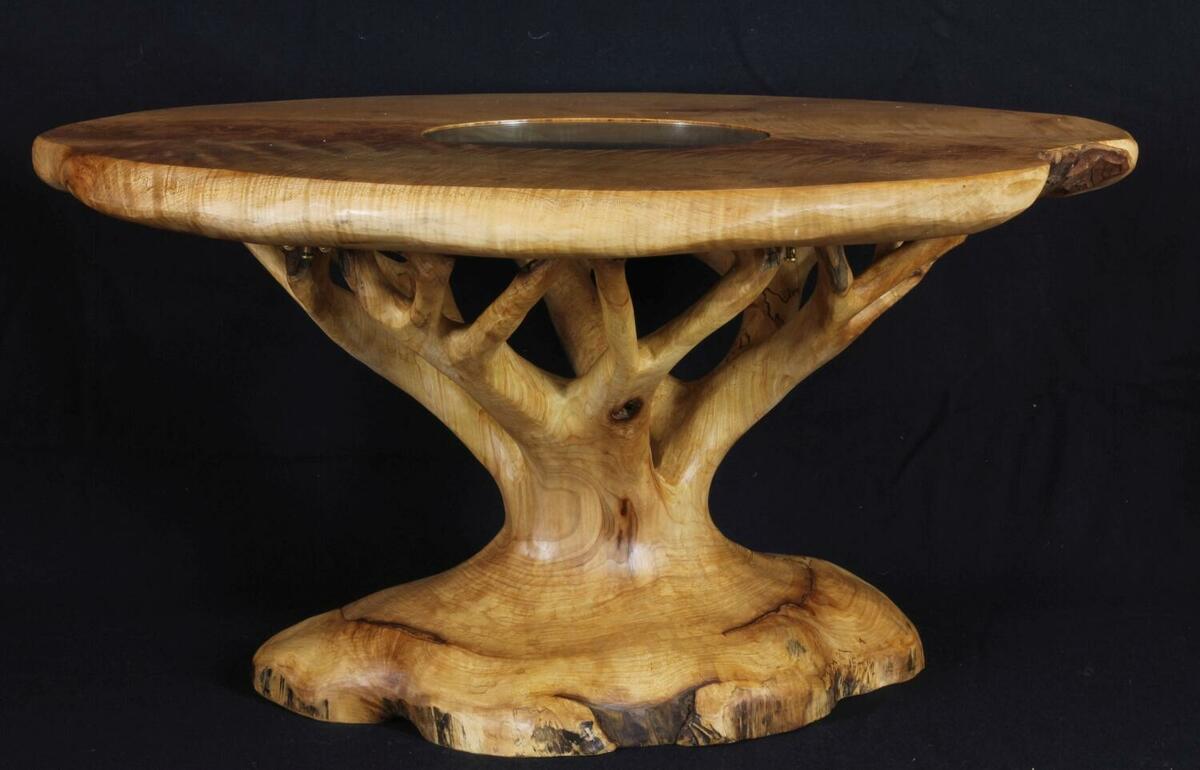 Sycamore tree-table hand-carved from the wood of a sycamore tree